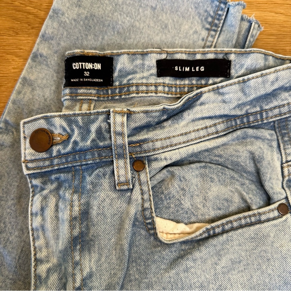 Cotton On Slim Leg Men's Jeans - Light Blue